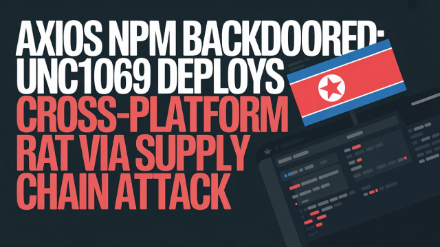Axios npm Backdoored: UNC1069 Deploys Cross-Platform RAT via Supply Chain Attack