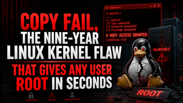 Copy Fail, The Nine-Year Linux Kernel Flaw That Gives Any User Root in Seconds
